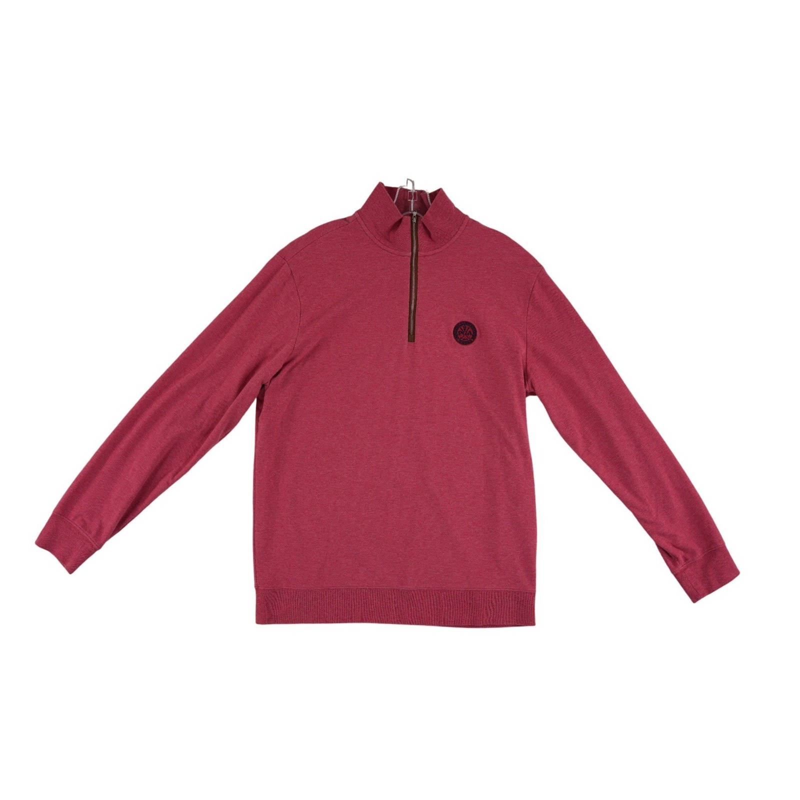 Polo Golf Ralph Lauren Quarter Zip Mens Size Large Pink Pga 1916 Crest Pullover